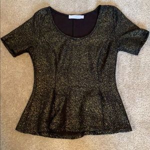 Black and Gold Peplum